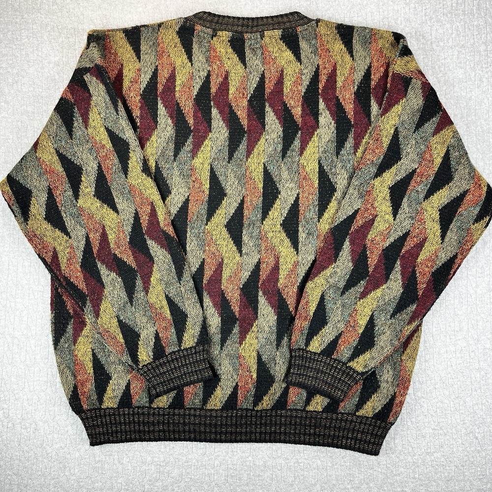 Protege Collection Vintage Sweater Coogi Style 3D-Striped Multi-Colored Sz Large - Picture 3 of 8